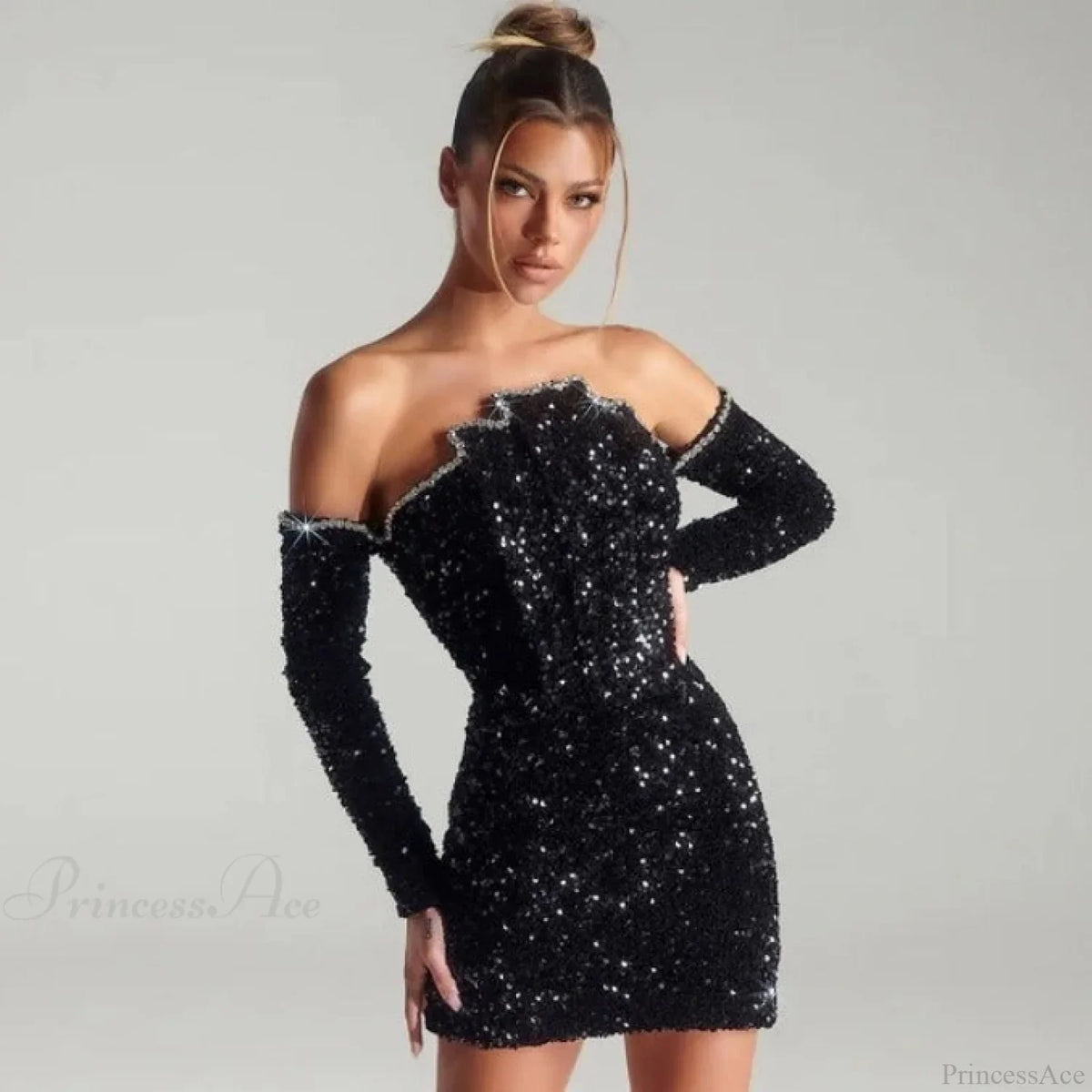 Elegant Embroidered Butterfly Crystal Chain Prom Dress