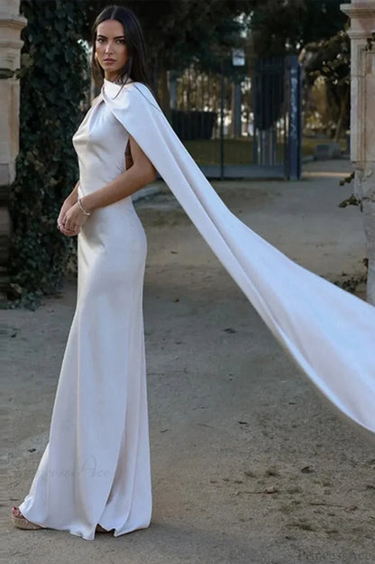 Elegant Satin Halter Dress