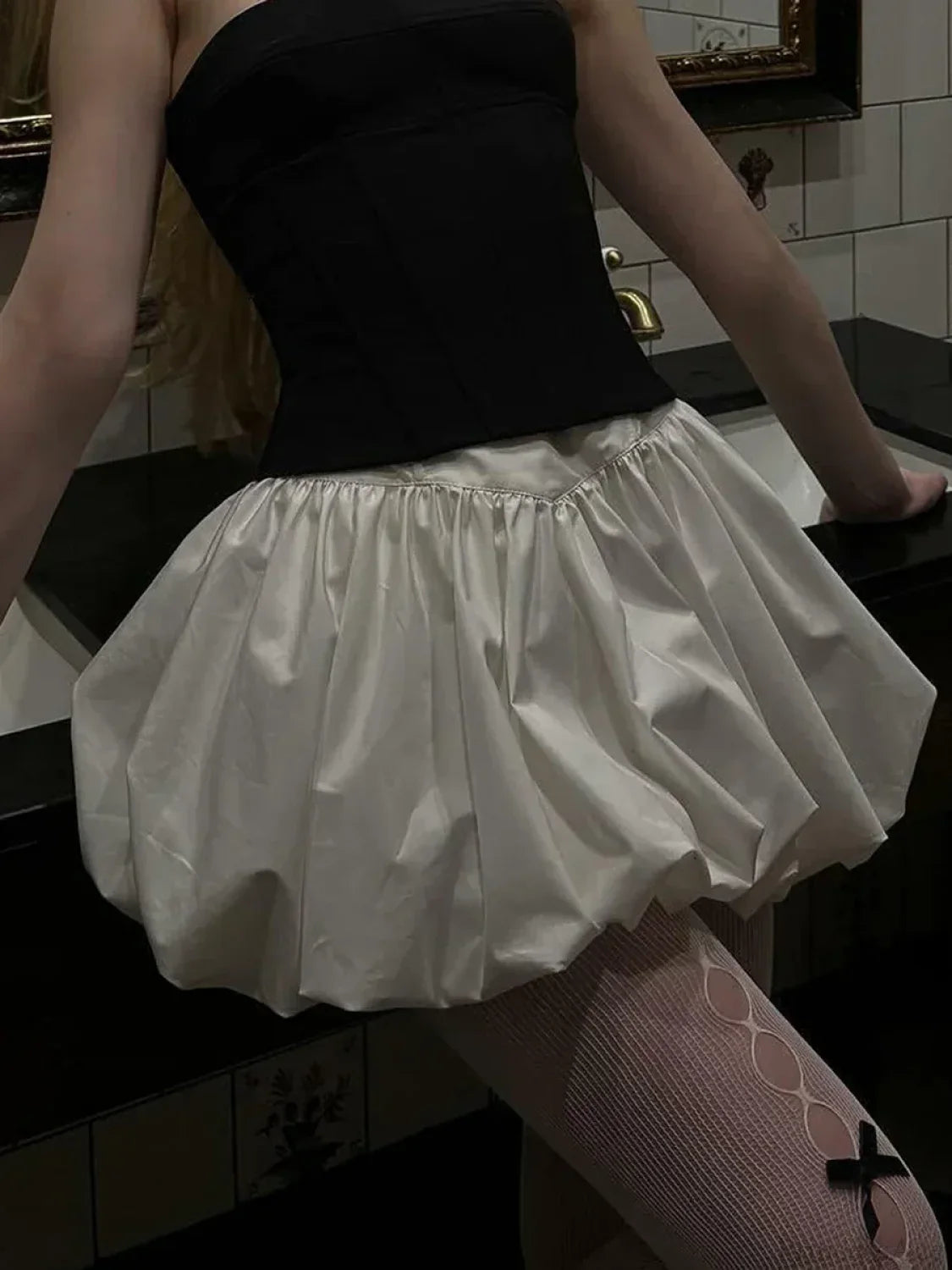 Elegant Solid Bud Mini Skirt