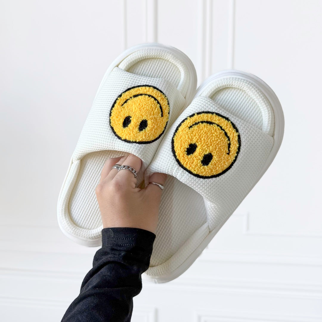 Happy Face Platform Slides Sandals