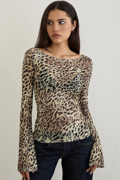 Animal Print Lightweight Loose Fit Short Sleeve Tee