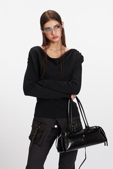 Cowl Neck Chic Fitted Knit Top
