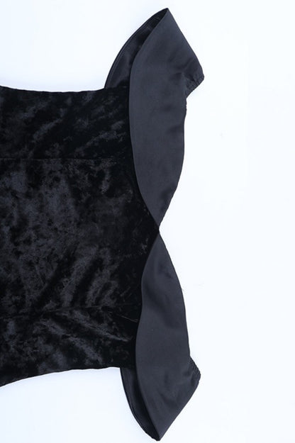 Sexy Off Shoulder Backless Velvet Bodycon Mini Dress