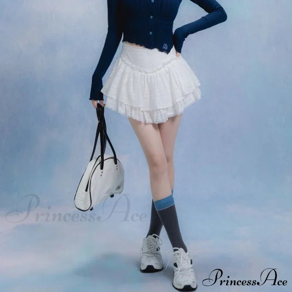 Fairycore Ruffle Lace Coquette Layered Mesh Korean Skirt
