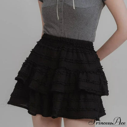 Fairycore White Lace Patchwork Layered Skirt