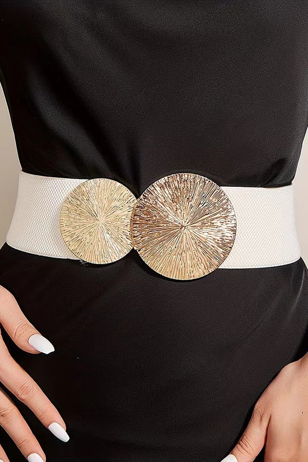 Fashionable Elastic Double Circle Decorative Wide Belt
