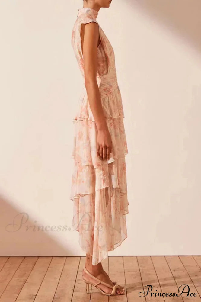 Faye Sleeveless Stylish Ruched Midi Dress
