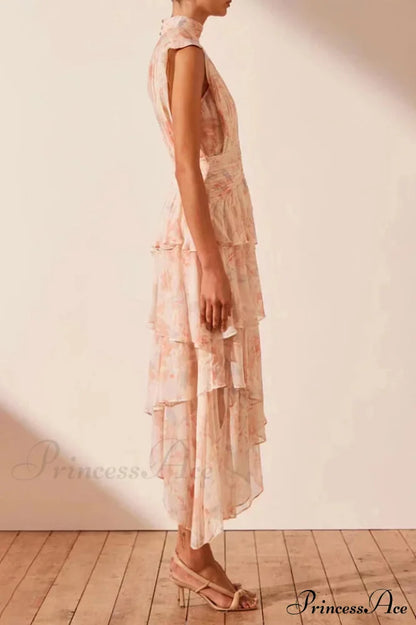 Faye Sleeveless Stylish Ruched Midi Dress