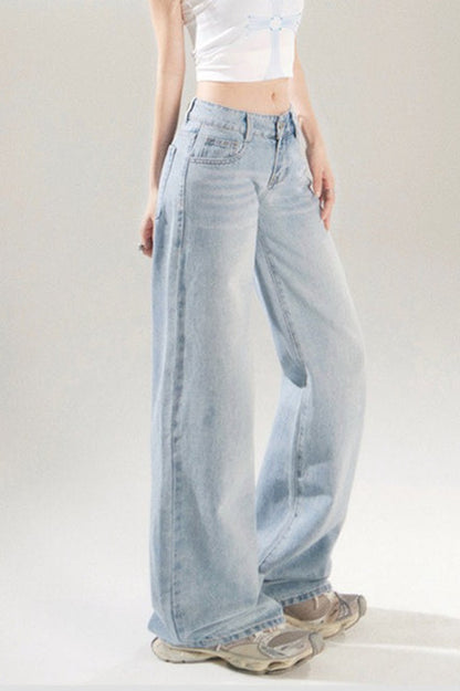 Low Rise Loose Wide Jeans