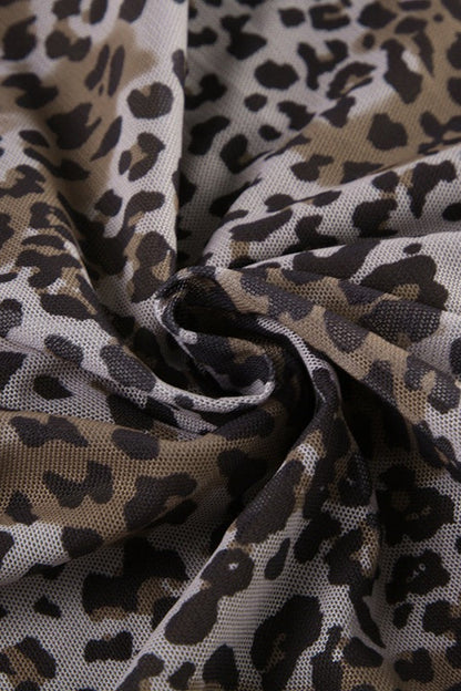 Vintage Leopard Print Low Waist Bodycon Skirt