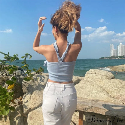 Floral Frill Strappy Charming Wrap Around Crop Top