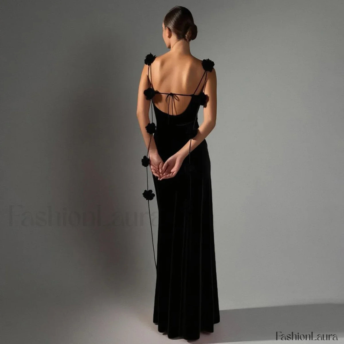 Floral Spaghetti Strap Backless Hip Wrap Mermaid Maxi Dress