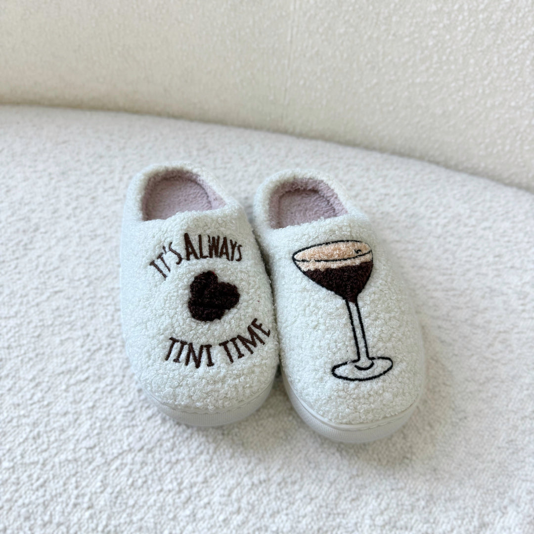 Espresso Martini Plush Slippers