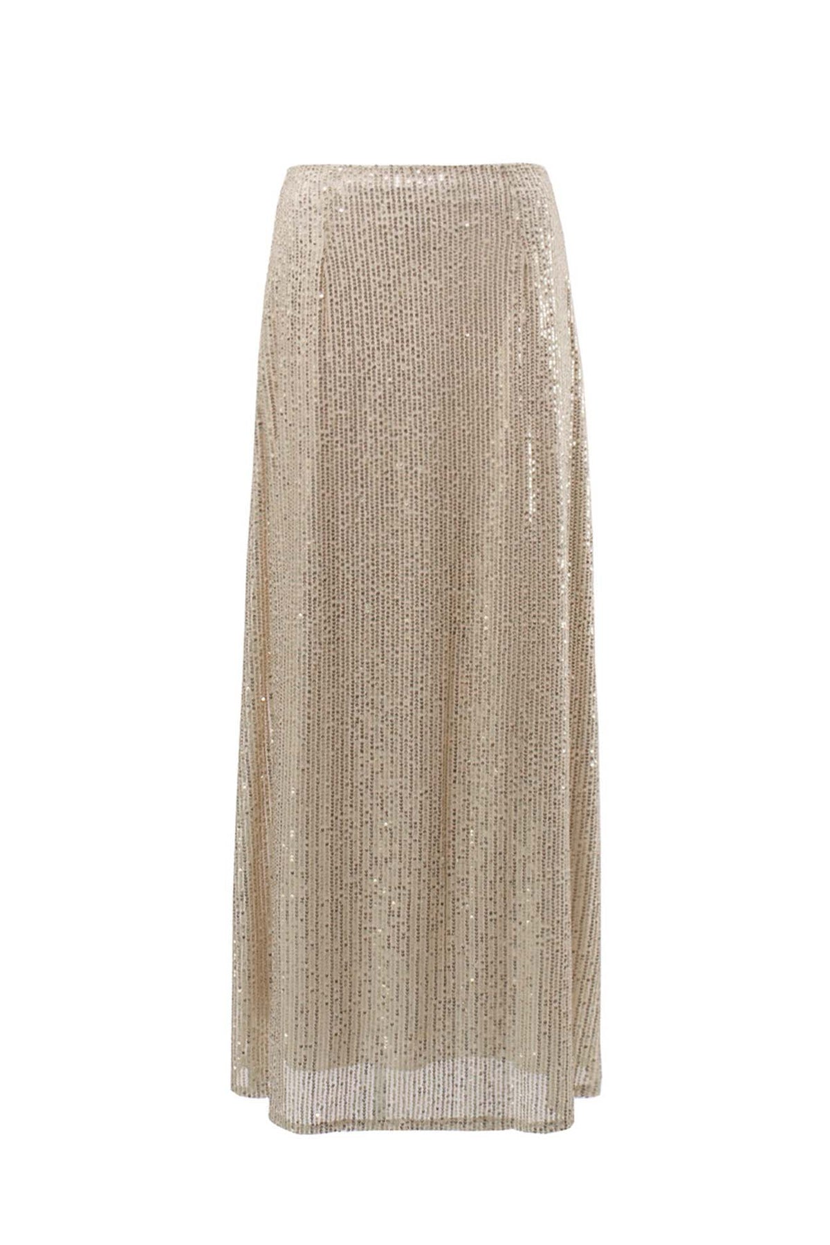 Solid Color Sequin Maxi Skirt