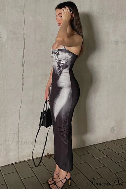 Gradient Black Bodycon Cami Dress