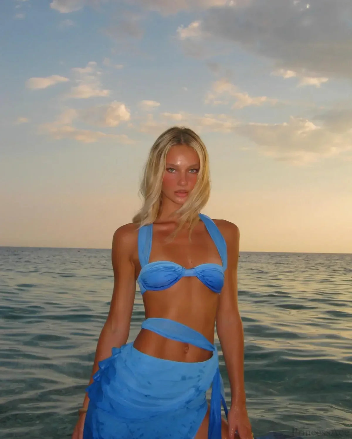 Gradient Print Halter Bikini Set