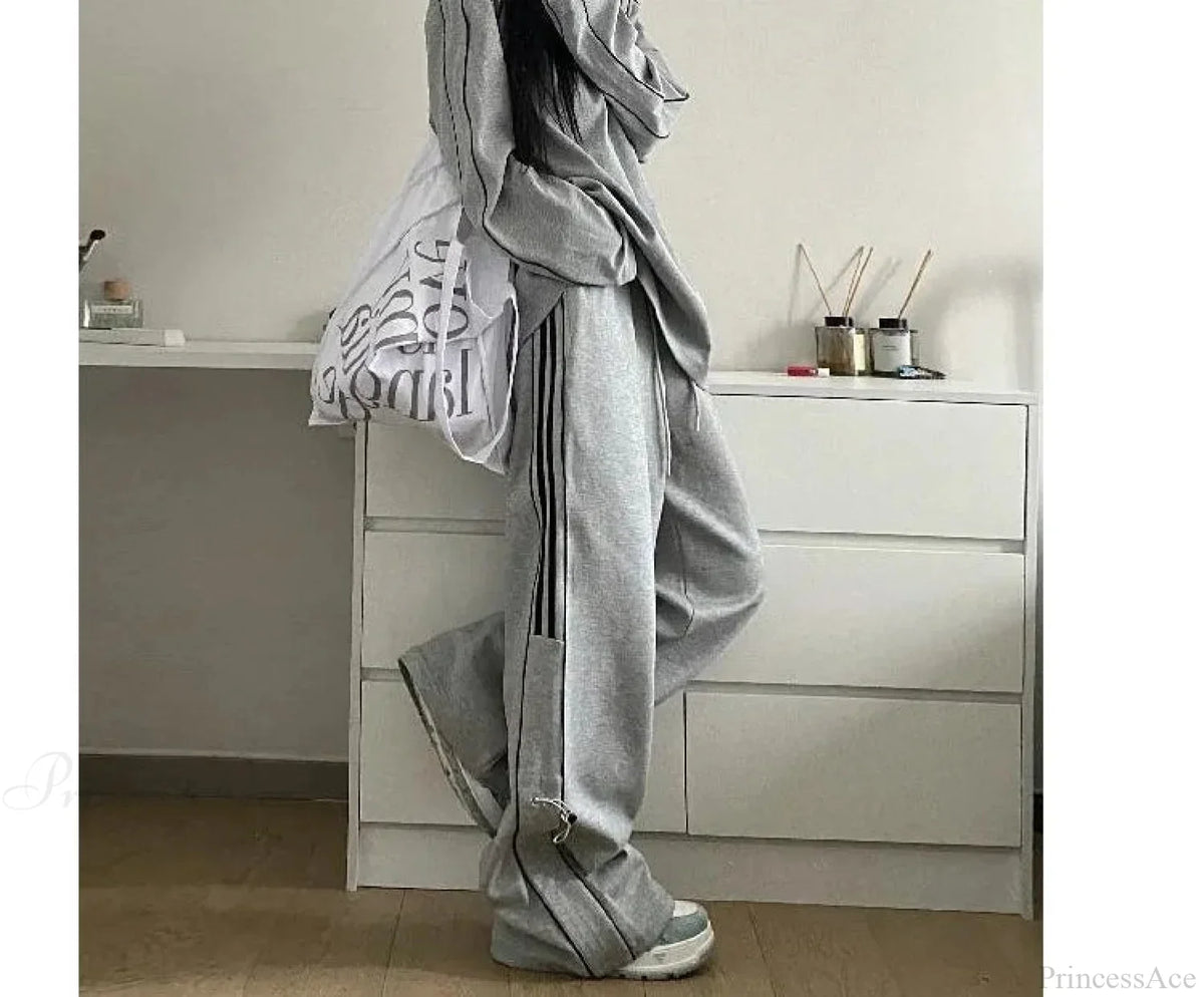 Grunge Striped Sweatpants Harajuku Pants