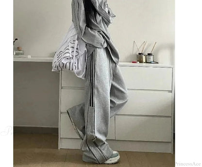 Grunge Striped Sweatpants Harajuku Pants