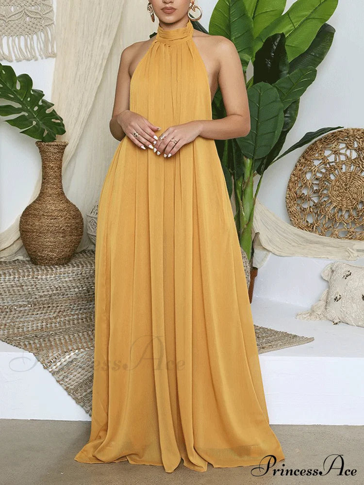 Halter Casual Graceful Maxi Dress