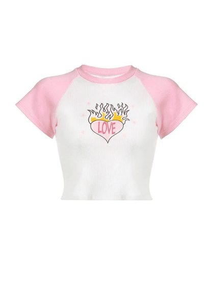 Heart Print Graceful Pocket Patch Jeans