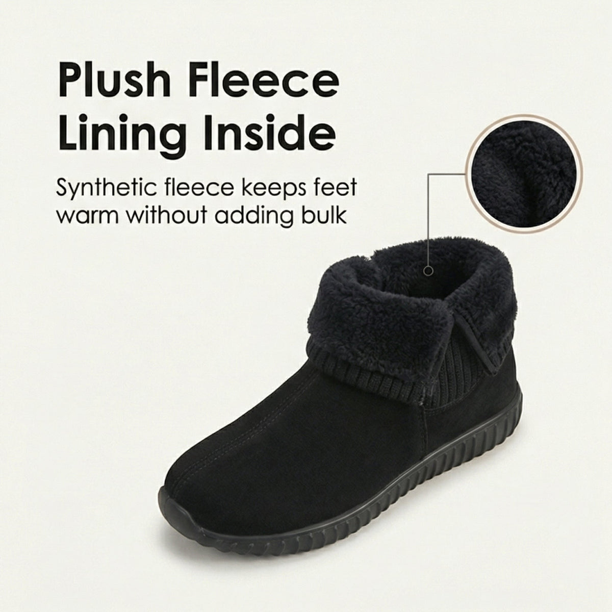 Women's Knit Cuff Suede Ankle Booties