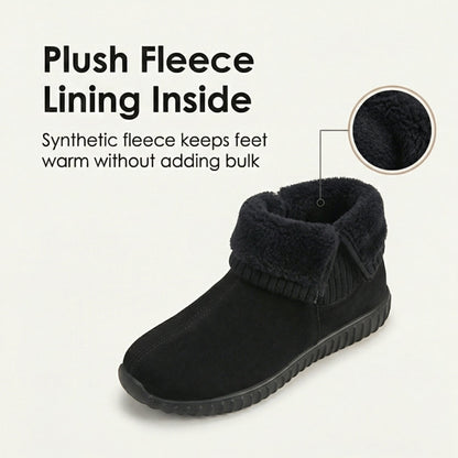 Women's Knit Cuff Suede Ankle Booties