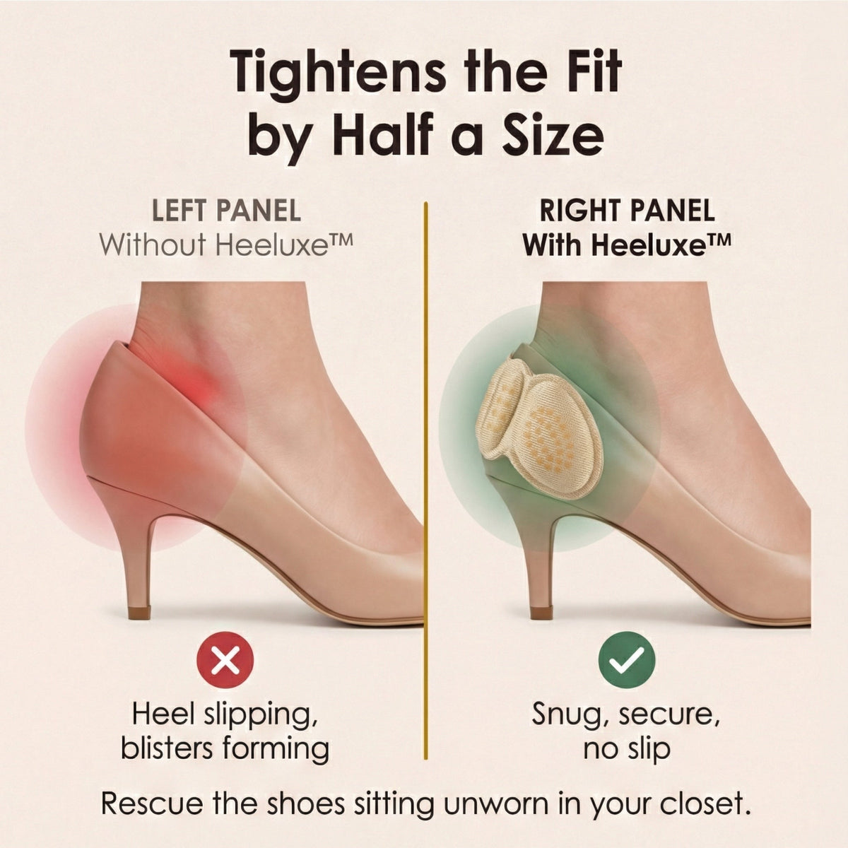 Cushioned Heel Grips for All Day Comfort