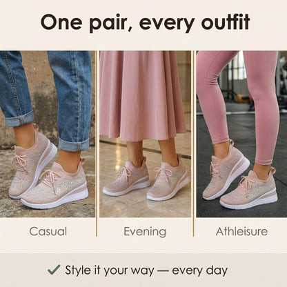 Women’s Rhinestone Wedge Sneakers