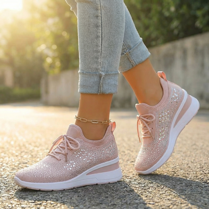 Women’s Rhinestone Wedge Sneakers