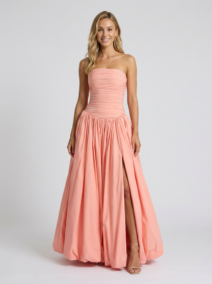 Sienna Pleated Strapless Maxi Dress