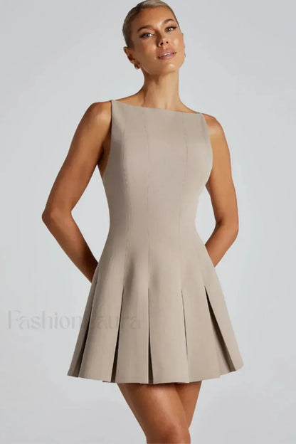 High Waist A-Line Mini Dress