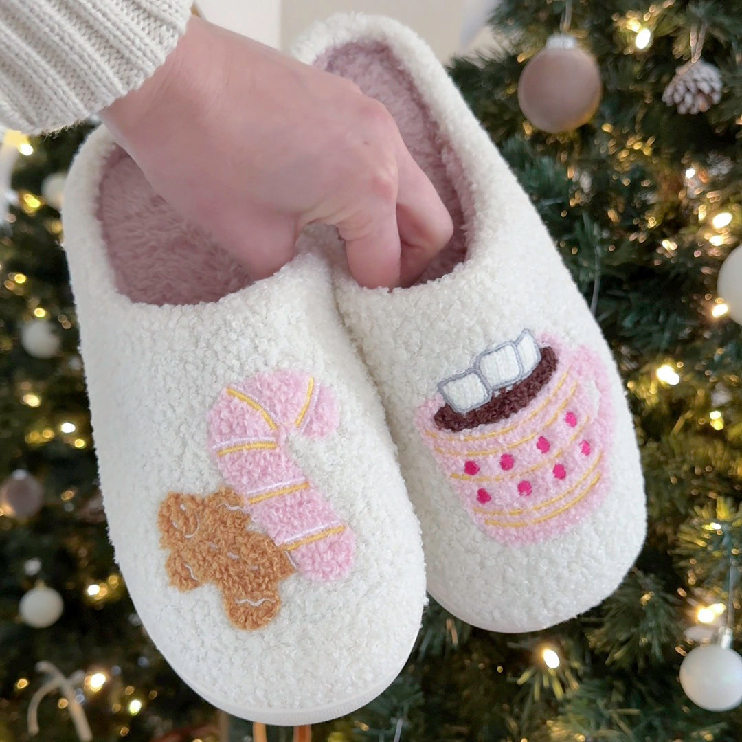 Candy Cane Christmas Slippers