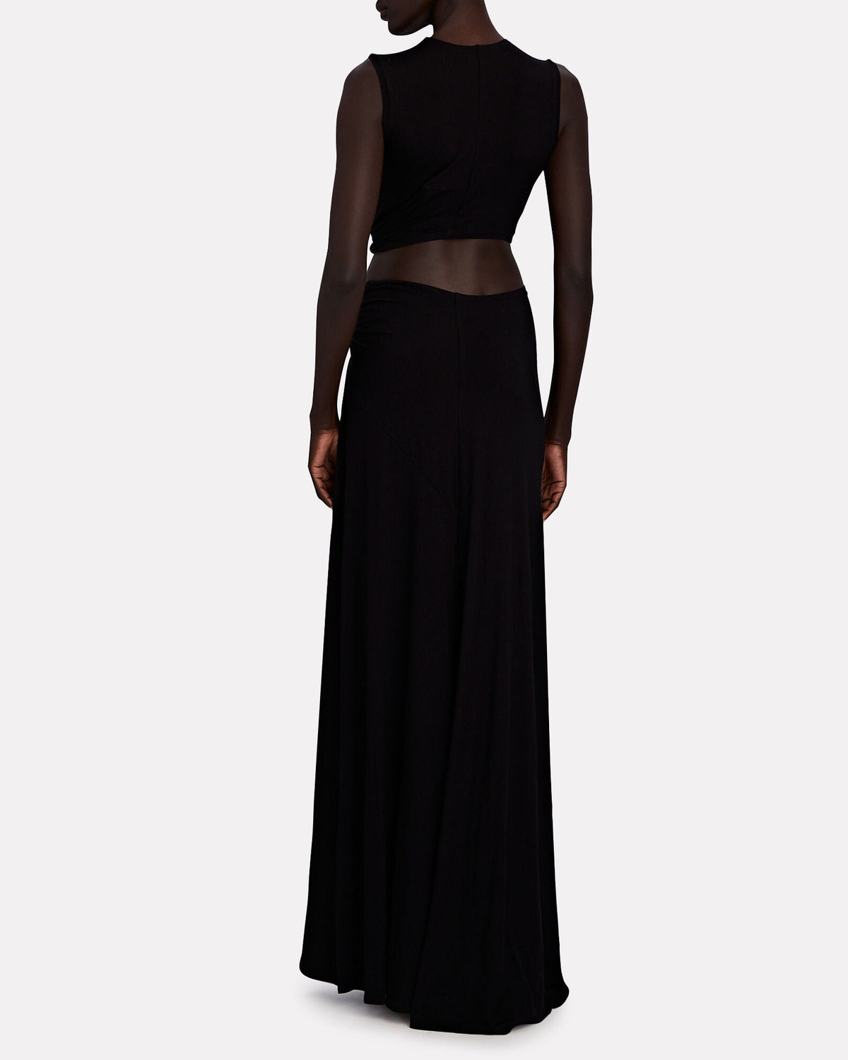 Halter Neck Deep V Twist Knot Side Cutout High Slit Maxi Dress