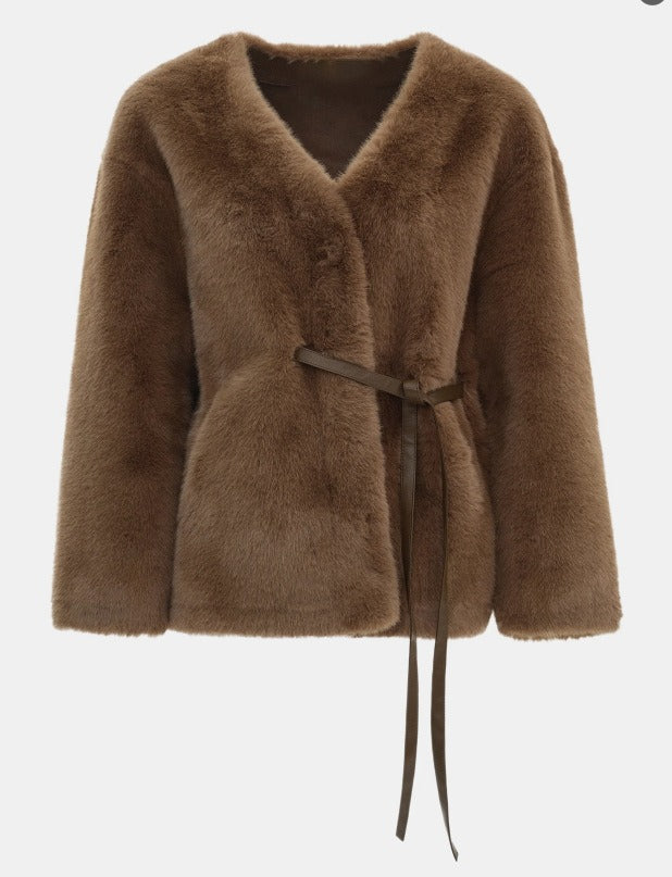 Talitha Plush Tie-Waist Coat