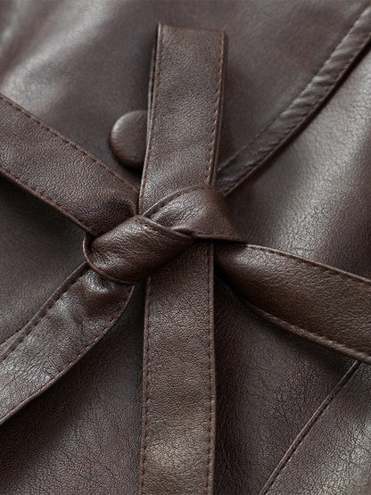 Mishika Crinkled Faux Leather Jacket