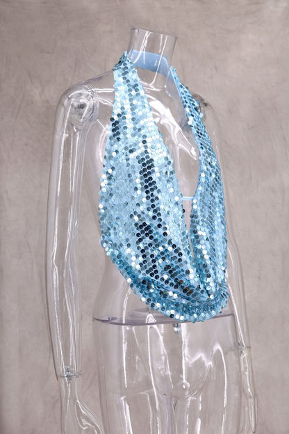 Miral Sequin Halter Top