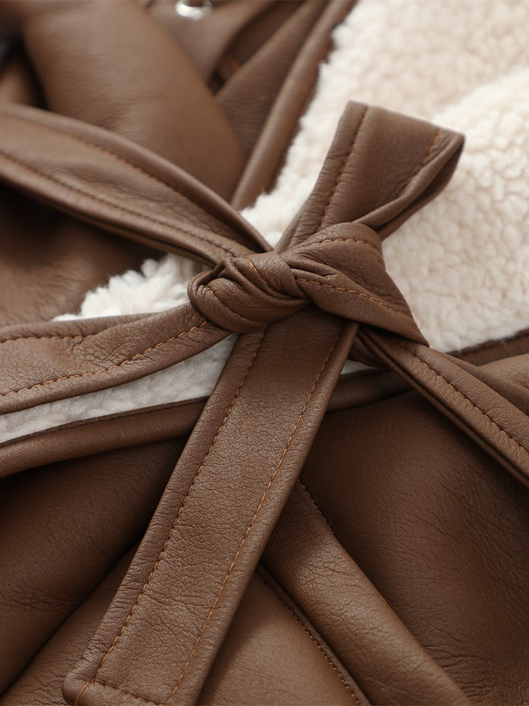 Mishika Crinkled Faux Leather Jacket