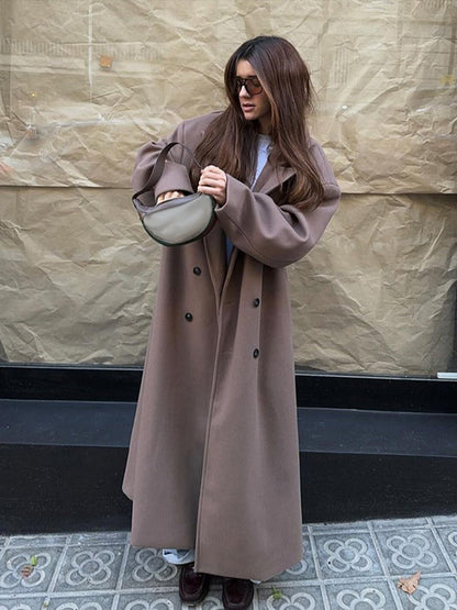 Violette Double-Breasted Long Coat