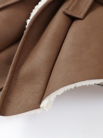 Mishika Crinkled Faux Leather Jacket