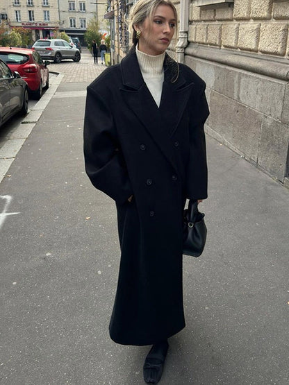 Violette Double-Breasted Long Coat