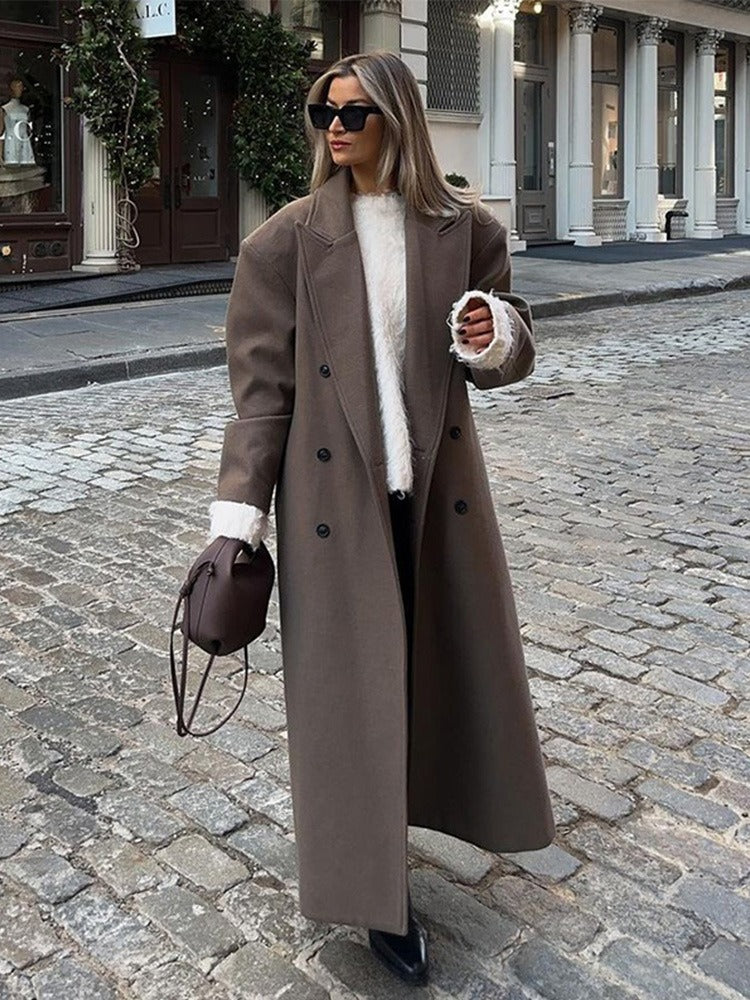 Violette Double-Breasted Long Coat