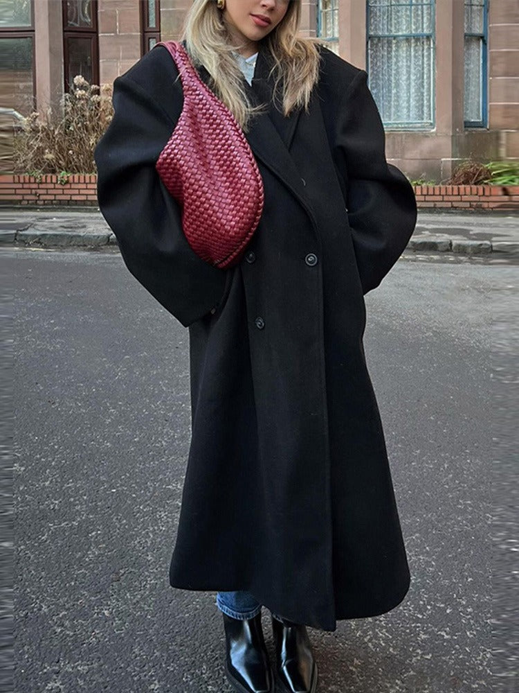 Violette Double-Breasted Long Coat