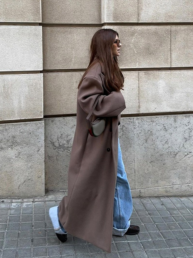 Violette Double-Breasted Long Coat