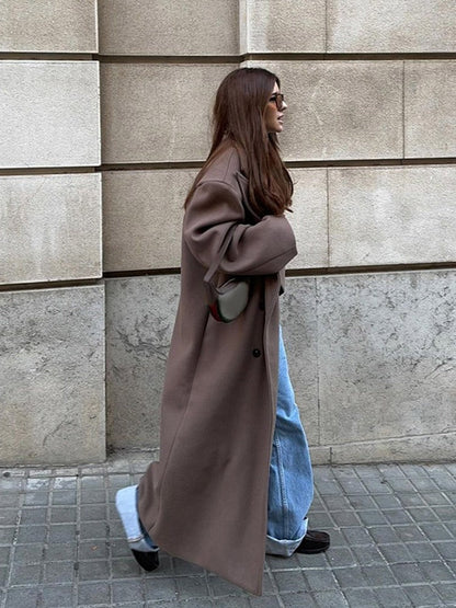 Violette Double-Breasted Long Coat