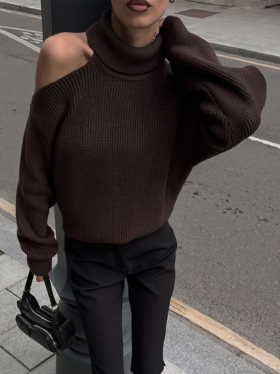 Deliyah Knit Cold Shoulder Sweater