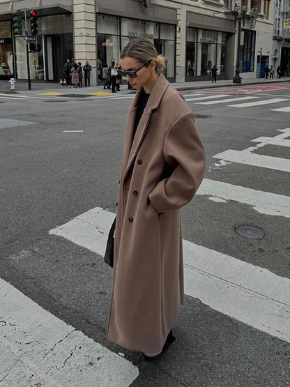 Violette Double-Breasted Long Coat