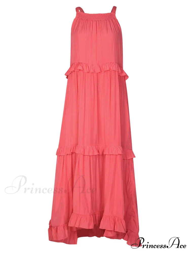 Irregular Cake Stylish Sleeveless Maxi Dress