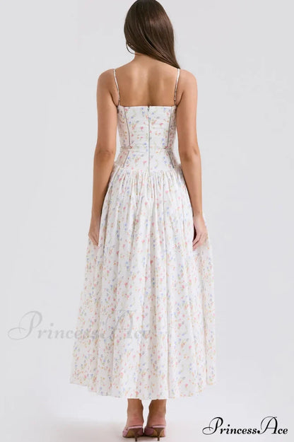 Isabella White Stylish Cotton Sundress