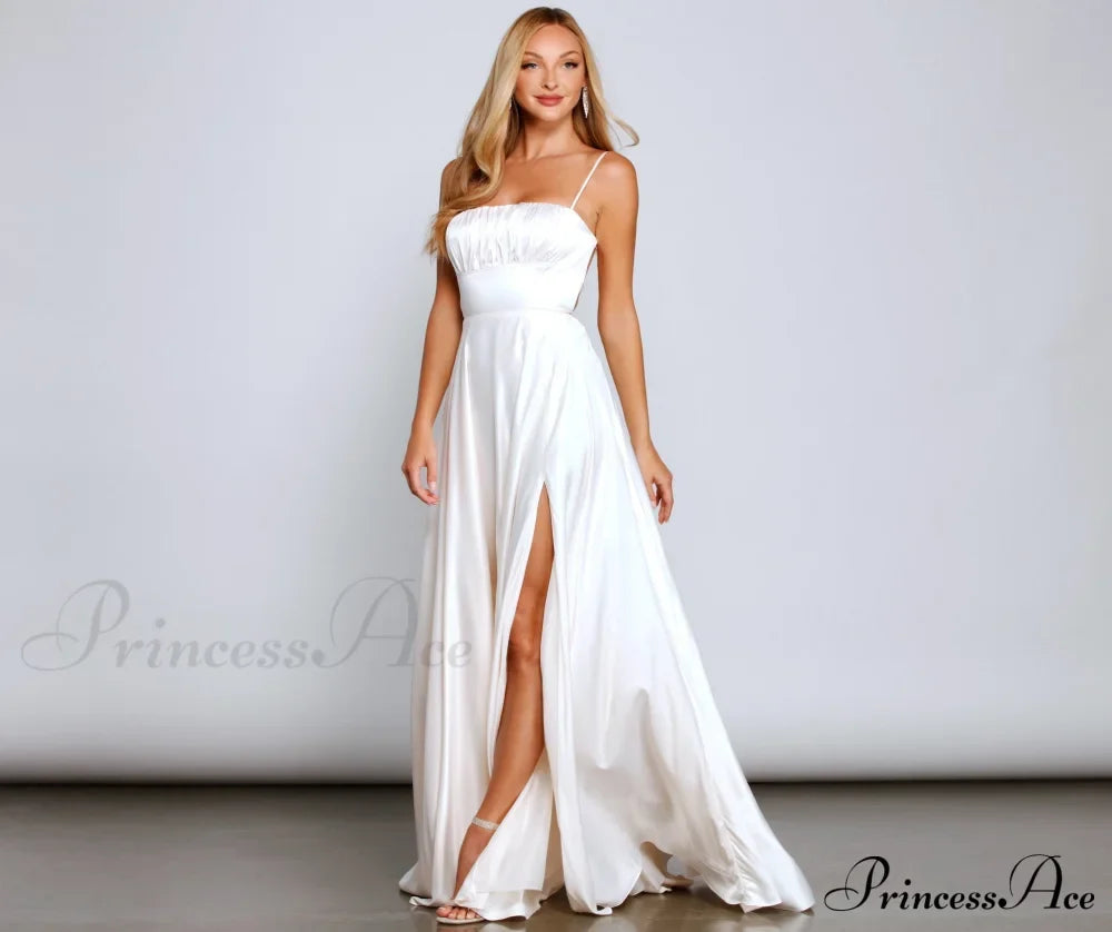 Jenny A-Line Stylish Satin Formal Dress