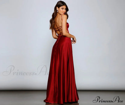 Jenny A-Line Stylish Satin Formal Dress